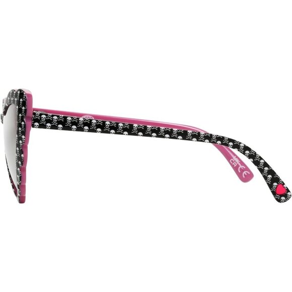 Women\'s Queens of Hearts Sunglasses Black Skull Pattern 55 mm UV Protection